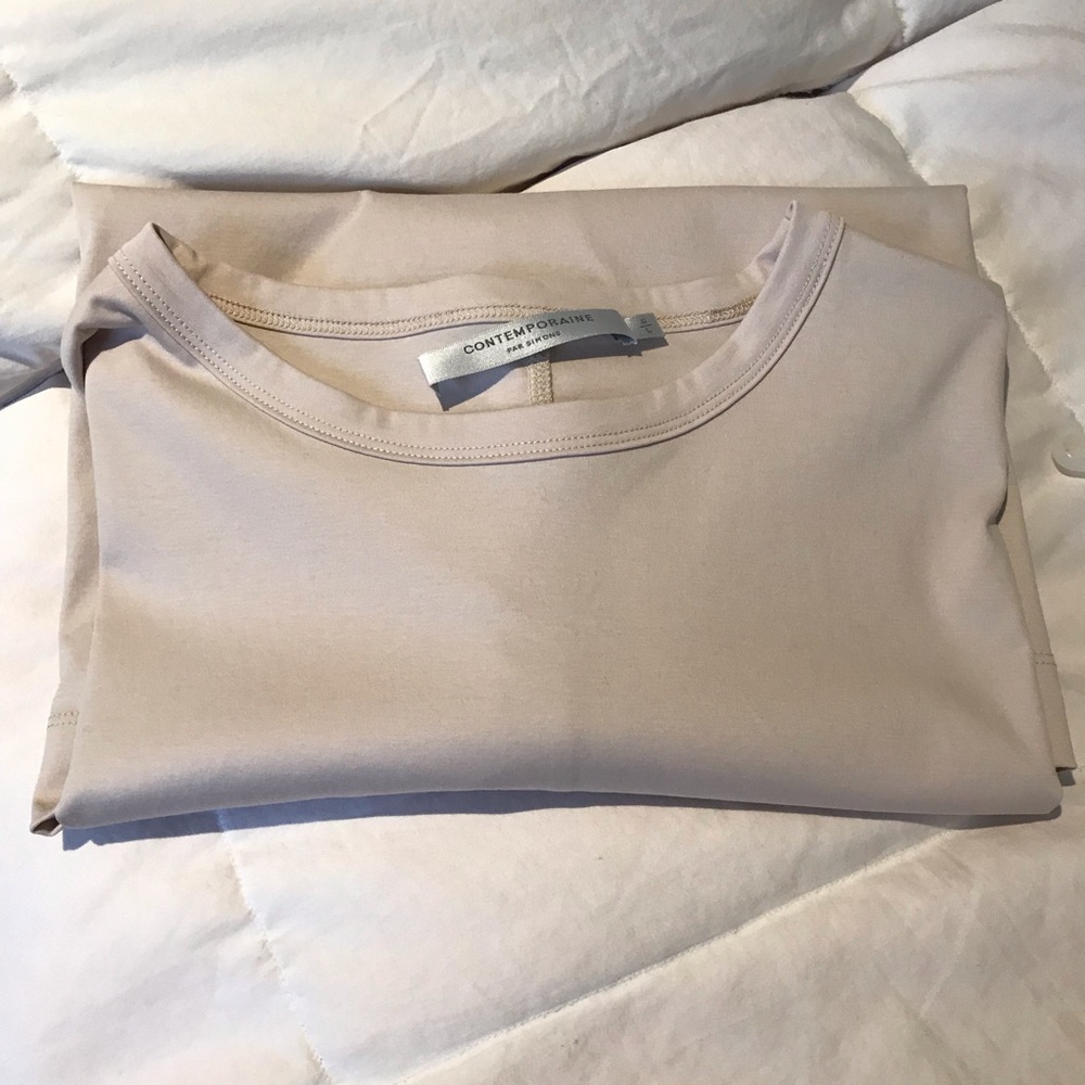 New Contemporaine Silky Cotton Boxy T-Shirt- Large